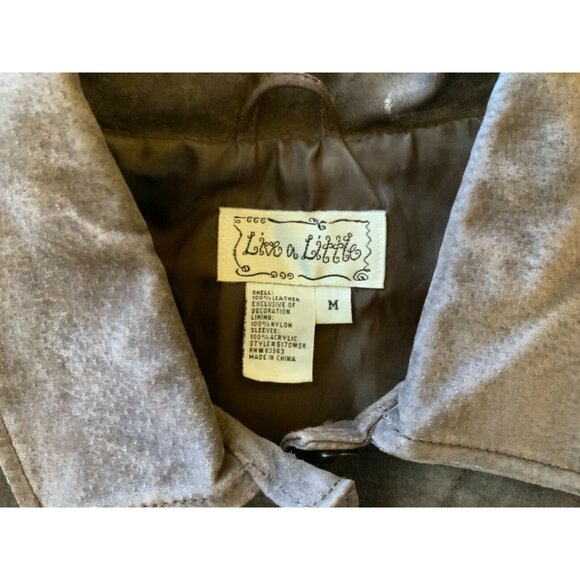 Live A Little Womens Faux Leather & Knit Jacket Button Front M - Picture 2 of 3